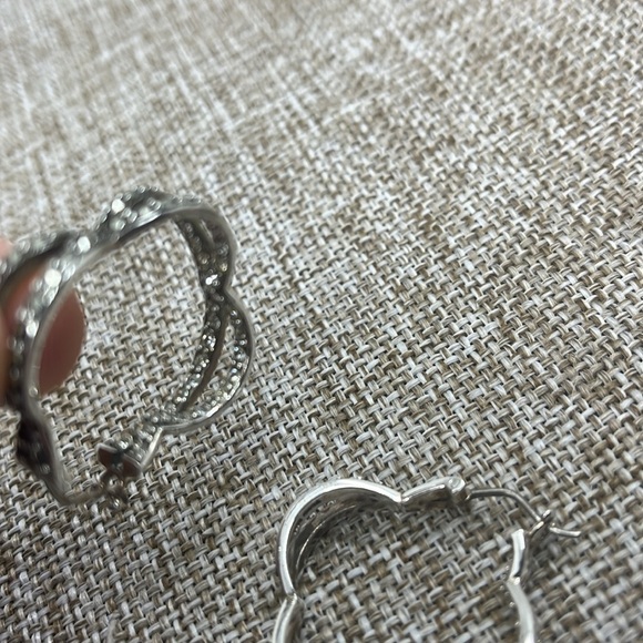 Unique Vintage Sterling Silver Earrings adorned with Marcasite & CZ - Picture 11 of 14